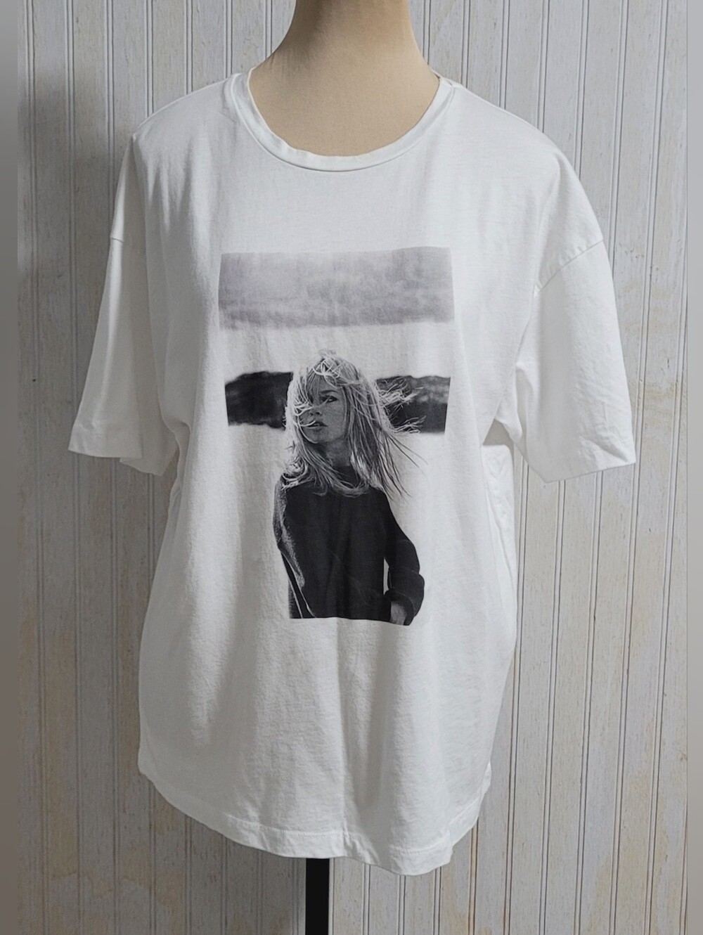 Mint Velvet x Brigitte Bardot Photo Graphic Tee White Size L EUC